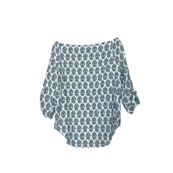 J. McLaughlin women’s “Natasha” off the shoulder lightweight blouse size small - Picture 1 of 6